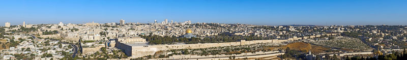 Old City of Jerusalem Panorama from Mount of Olives